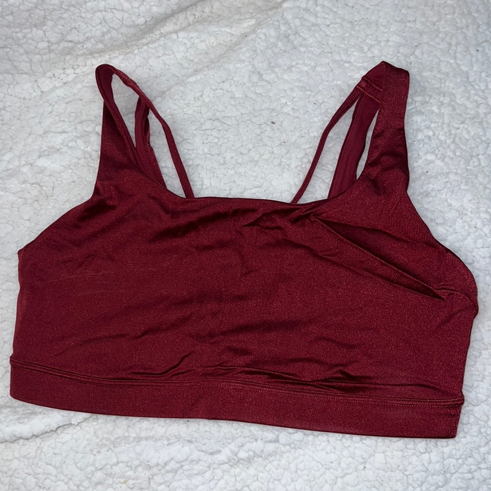 SzL Athleta Red Sports Bra with Wide Straps